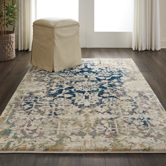 Nourison Fusion FSS12 Cream/Blue Area Rug