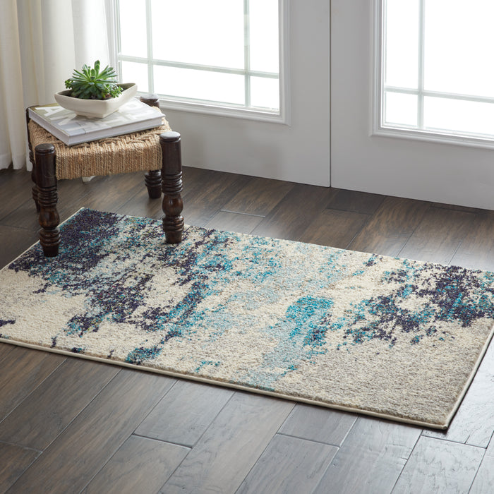 Nourison Celestial CES02 Ivory/Teal Blue Area Rug