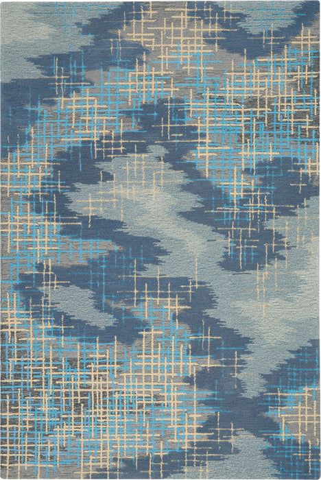 Nourison Symmetry SMM08 Blue/Beige Area Rug