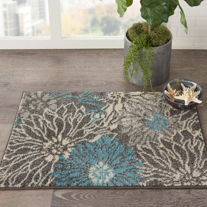 Nourison Passion PSN17 Charcoal/Blue Area Rug