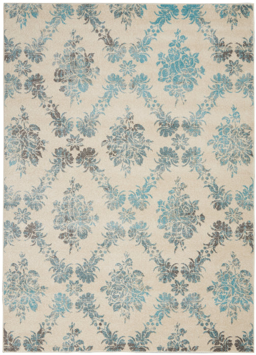 Nourison Tranquil TRA09 Ivory/Turquoise Area Rug