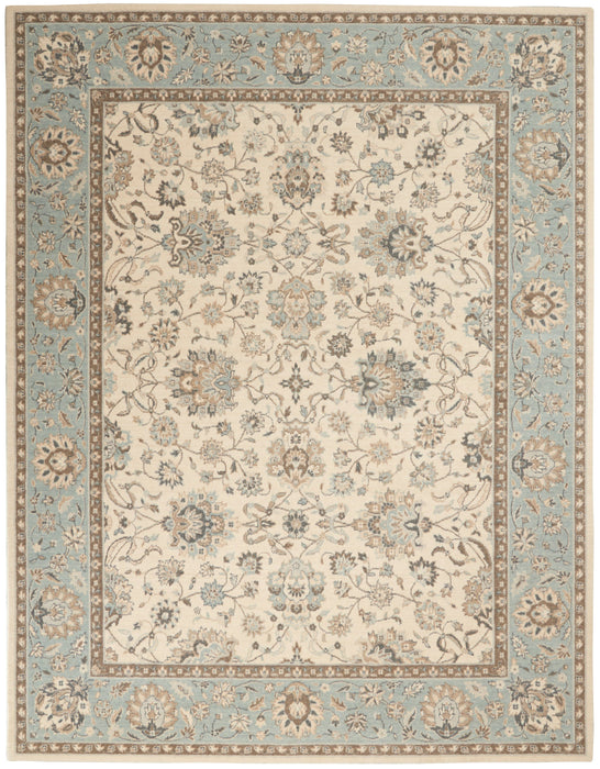 Nourison Living Treasures LI16 Ivory/Aqua Area Rug