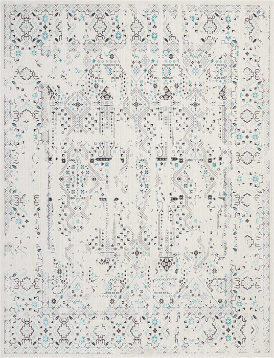 Nourison Silver Screen KI343 Ivory/Teal Area Rug