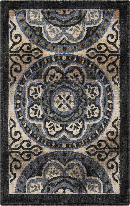 Nourison Caribbean CRB15 Ivory/Charcoal Area Rug