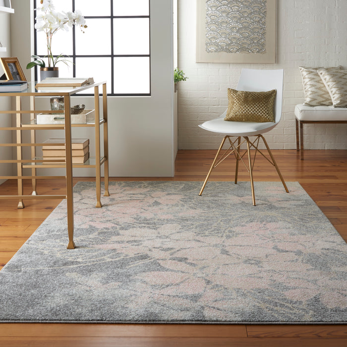 Nourison Tranquil TRA08 Grey/Pink Area Rug