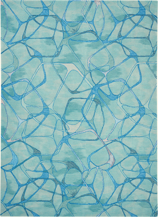 Nourison Symmetry SMM05 Aqua Blue Area Rug