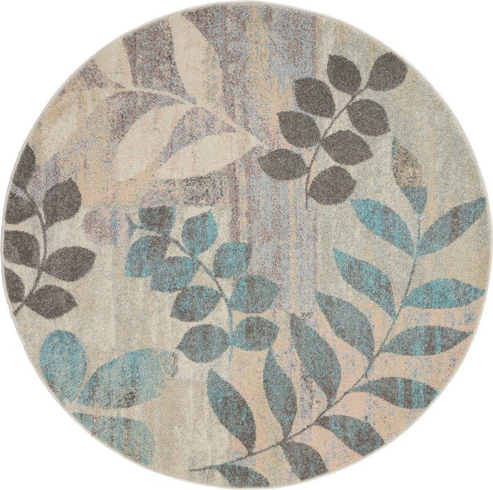 Nourison Tranquil TRA01 Ivory/Light Blue Area Rug