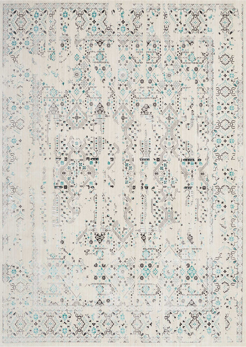 Nourison Silver Screen KI343 Ivory/Teal Area Rug