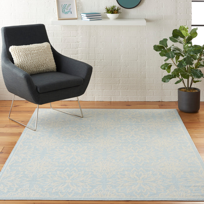 Nourison Jubilant JUB06 Ivory/Light Blue Area Rug