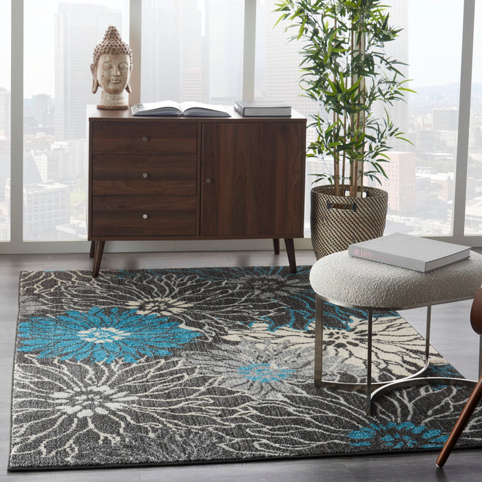 Nourison Passion PSN17 Charcoal/Blue Area Rug