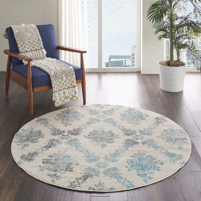 Nourison Tranquil TRA09 Ivory/Turquoise Area Rug