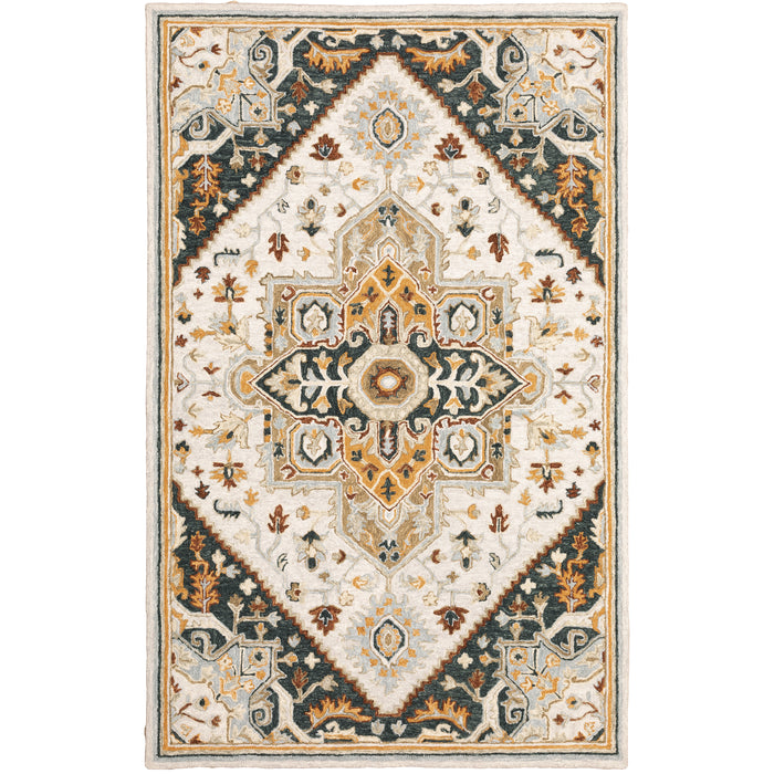 Alfresco 28407 Ivory/Charcoal 3'6" x 5'6" Rug