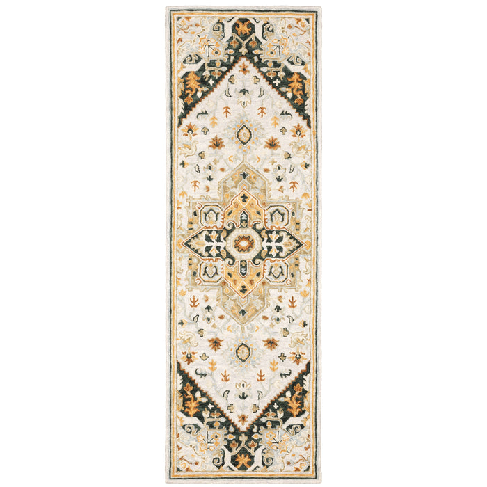 Alfresco 28407 Ivory/Charcoal 3'6" x 5'6" Rug