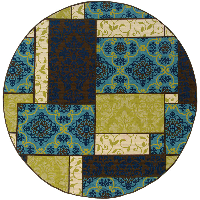 Caspian 3066V Brown/Blue 1'9" x 3'9" Rug