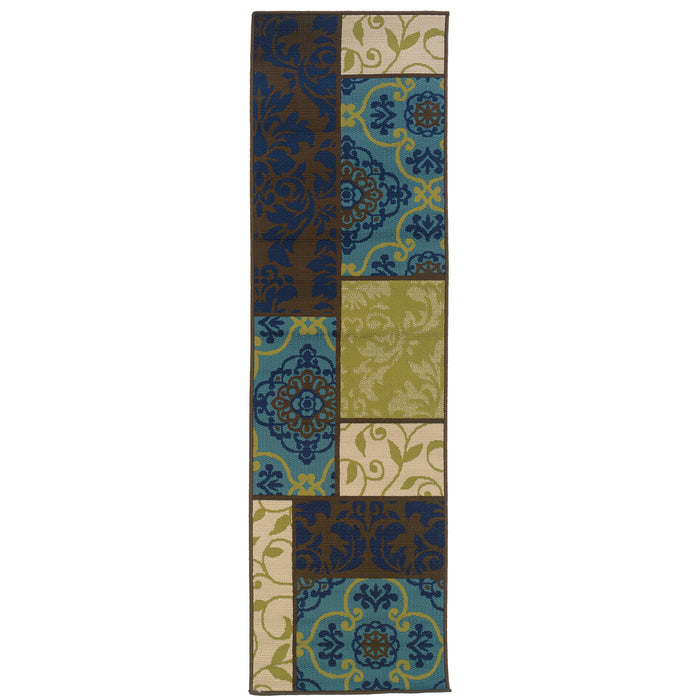 Caspian 3066V Brown/Blue 1'9" x 3'9" Rug