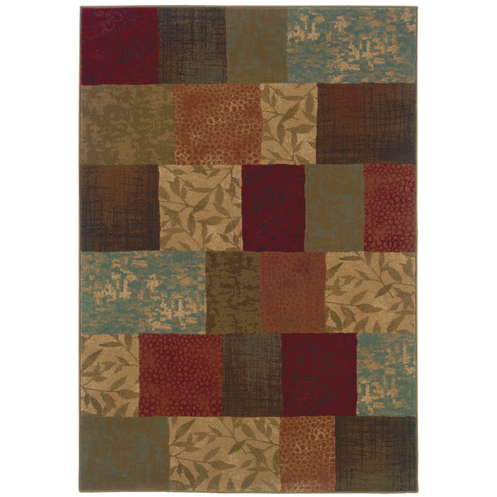 Hudson 030C1 Green/Red 3'10" x 5'5" Rug