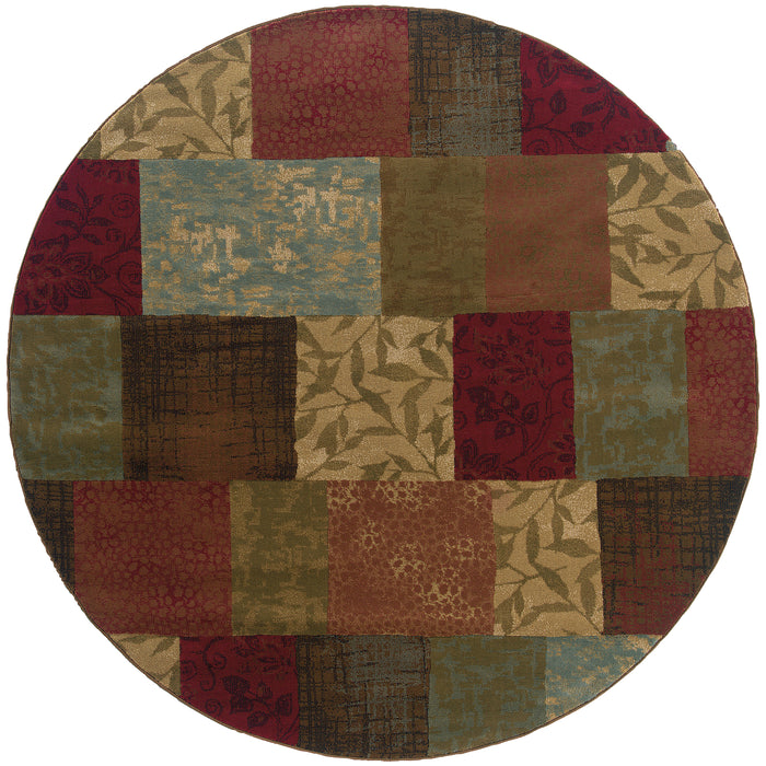 Hudson 030C1 Green/Red 3'10" x 5'5" Rug