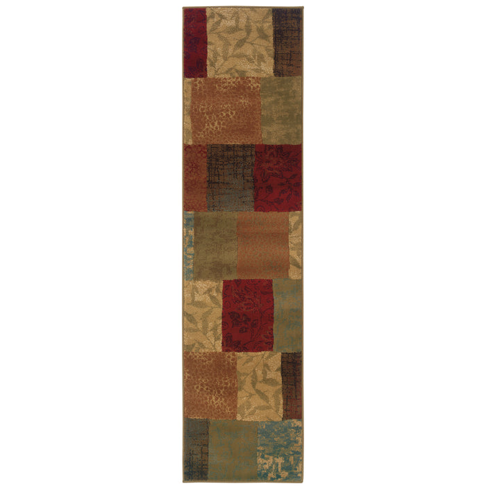 Hudson 030C1 Green/Red 3'10" x 5'5" Rug