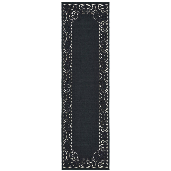 Marina 1247K Black/Ivory 1'9" x 3'9" Rug