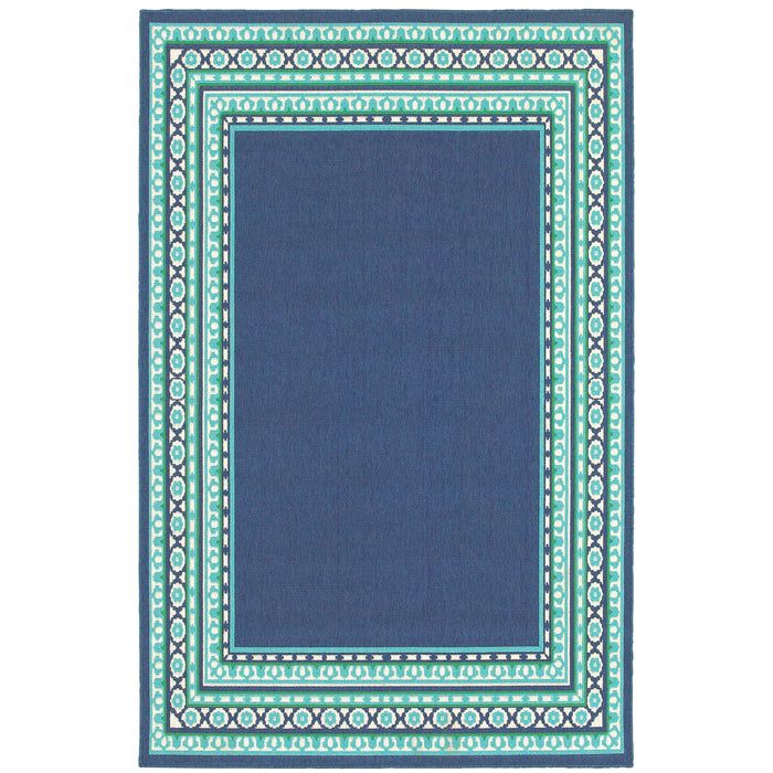 Meridian 9650B Navy/Green 1'10" x 2'10" Rug