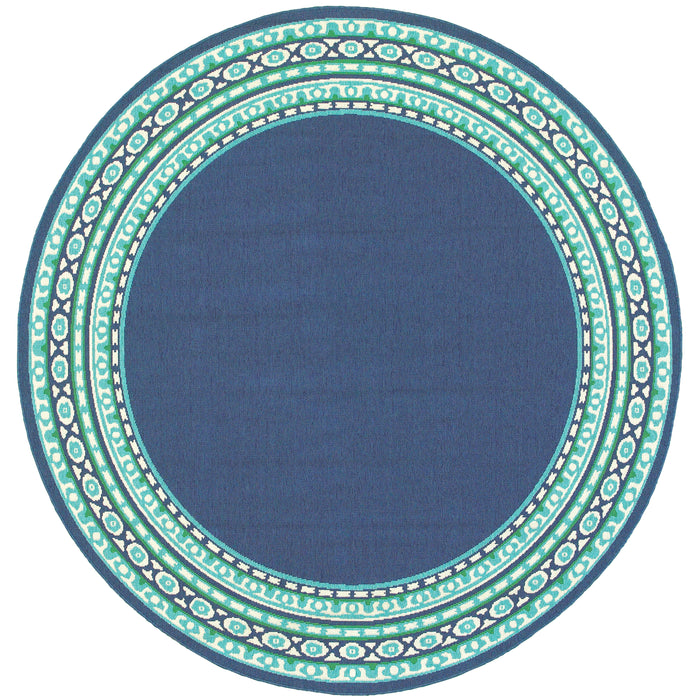 Meridian 9650B Navy/Green 1'10" x 2'10" Rug