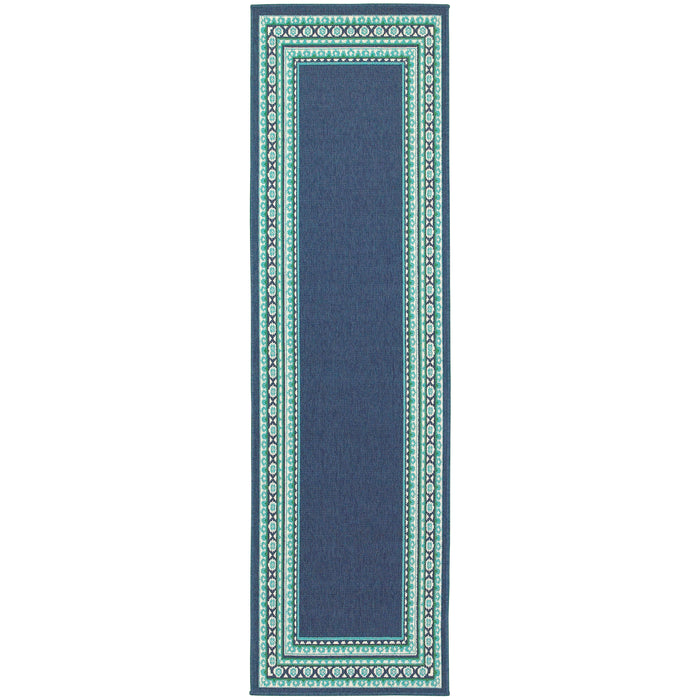 Meridian 9650B Navy/Green 1'10" x 2'10" Rug