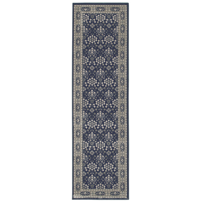 Richmond 119B3 Navy/Grey 1'10" x 3' Rug