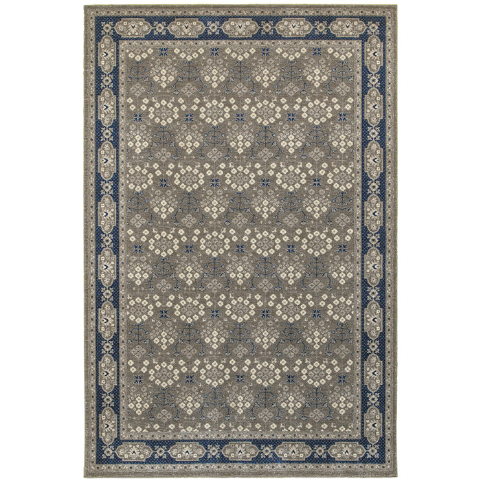 Richmond 119U3 Grey/Navy 1'10" x 3' Rug