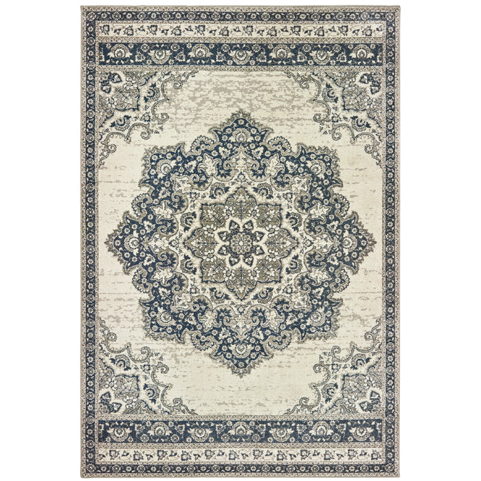 Richmond 5504I Ivory/Navy 1'10" x 3' Rug