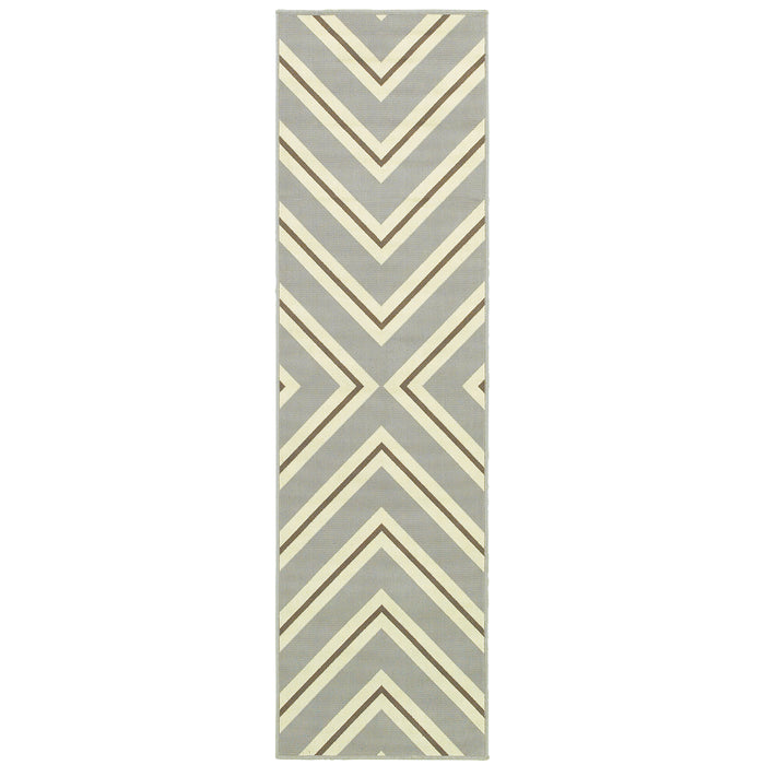 Riviera 4589P Grey/Ivory 1'9" x 3'9" Rug