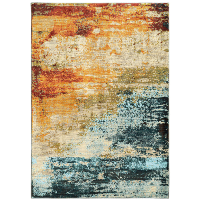 Sedona 6365A Blue/Red 1'10" x 3' Rug