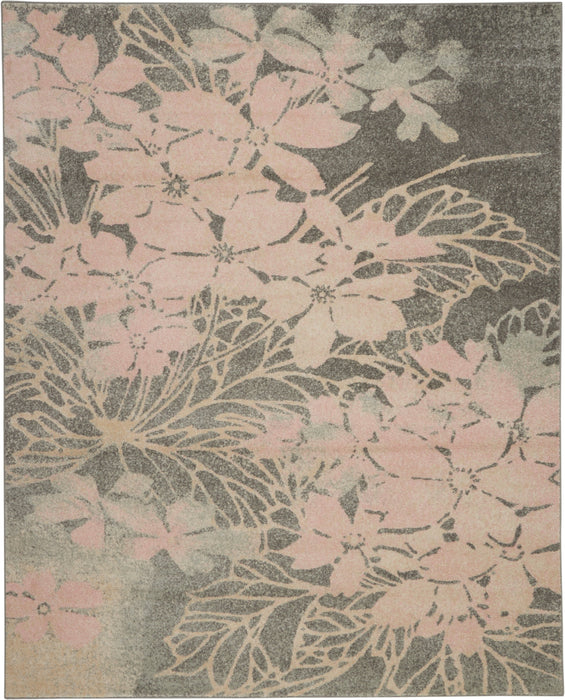 Nourison Tranquil TRA08 Grey/Pink Area Rug