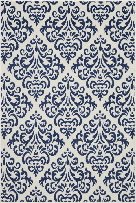 Nourison Grafix GRF06 White/Blue Area Rug