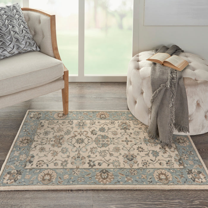 Nourison Living Treasures LI16 Ivory/Aqua Area Rug