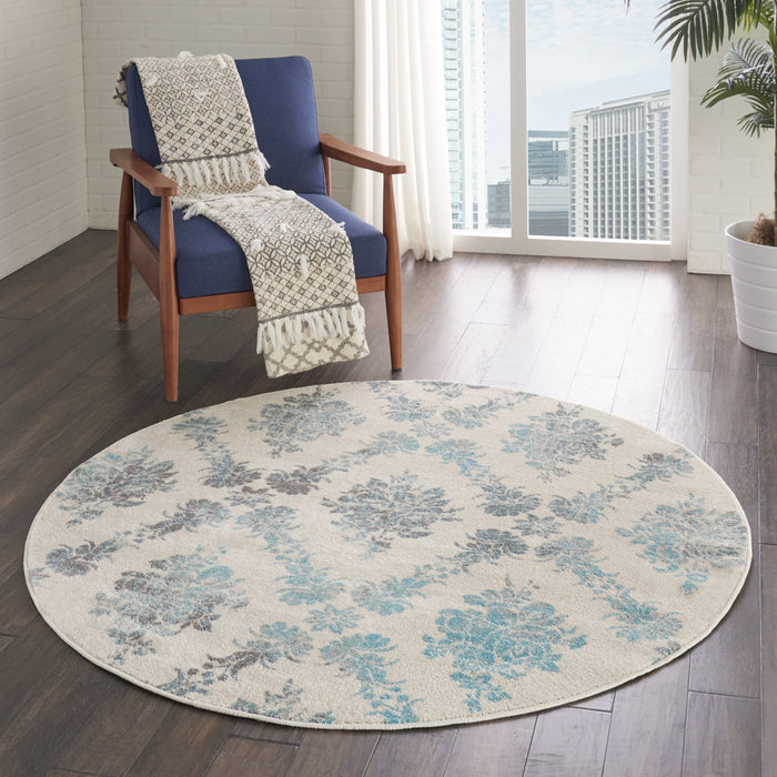 Nourison Tranquil TRA09 Ivory/Turquoise Area Rug