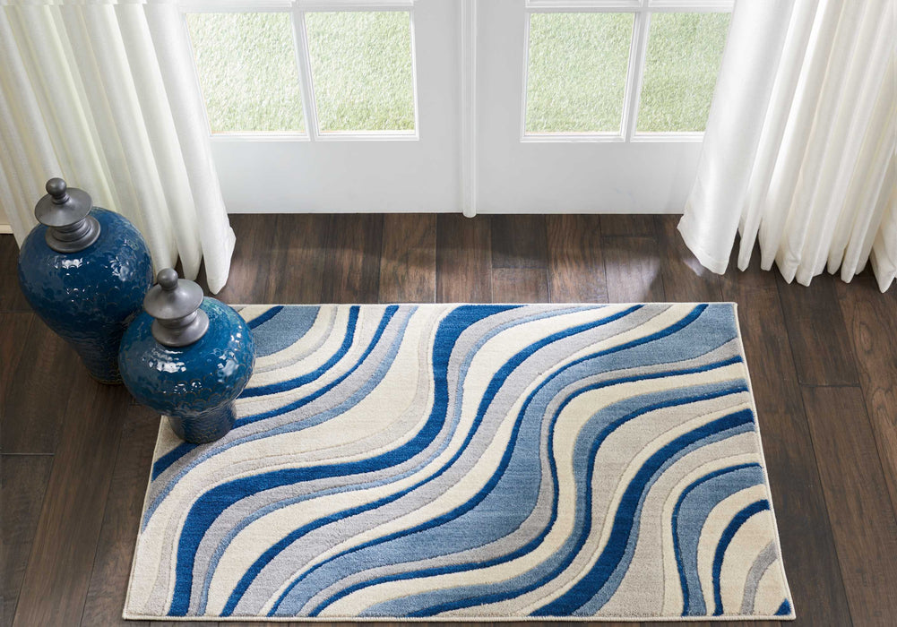 Nourison Somerset ST81 Ivory/Blue Area Rug