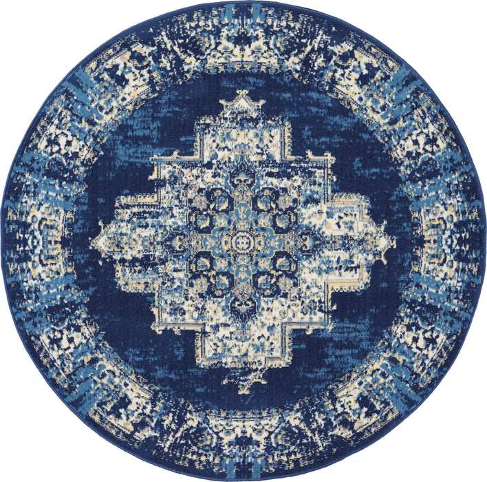 Nourison Grafix GRF14 Navy Blue Area Rug