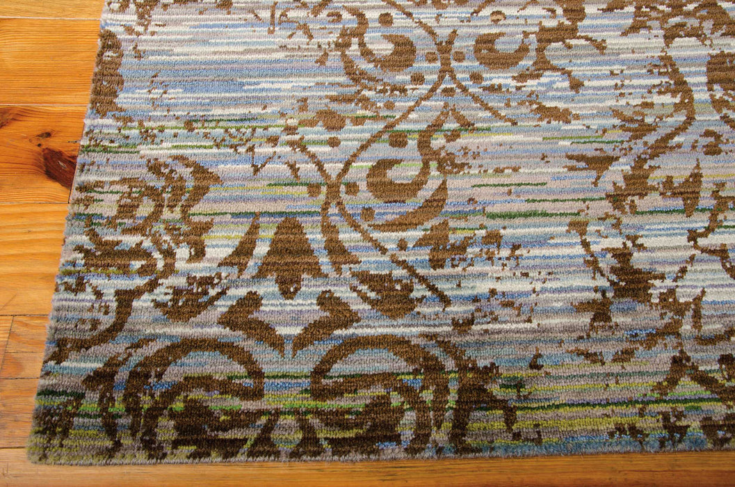 Nourison Rhapsody RH009 Blue/Moss Area Rug