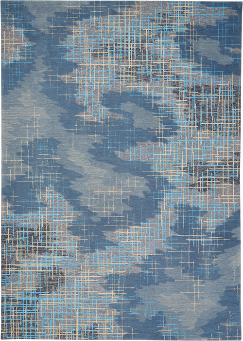 Nourison Symmetry SMM08 Blue/Beige Area Rug