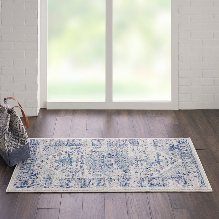 Nourison Tranquil TRA06 Ivory/Light Blue Area Rug