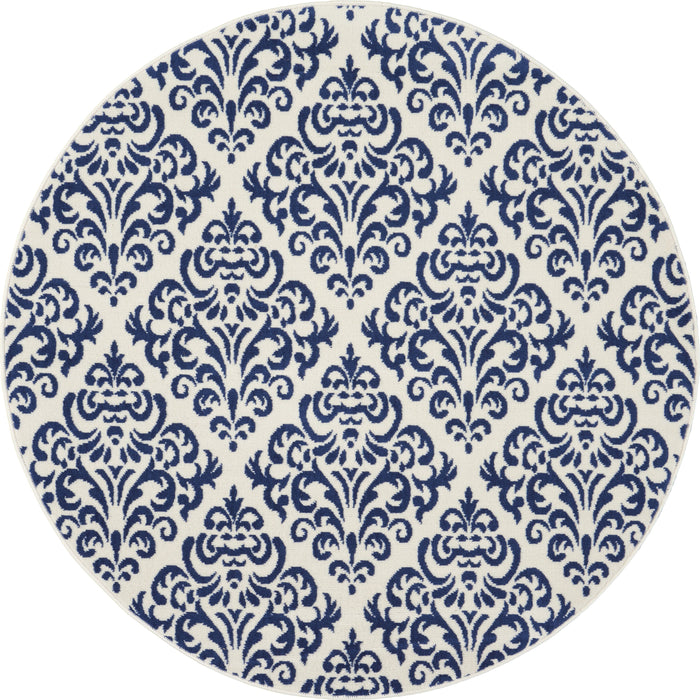 Nourison Grafix GRF06 White/Blue Area Rug