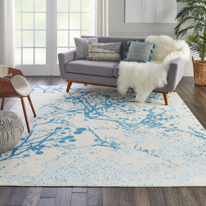 Nourison Jubilant JUB12 Ivory/Blue Area Rug