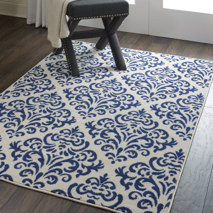 Nourison Grafix GRF06 White/Blue Area Rug