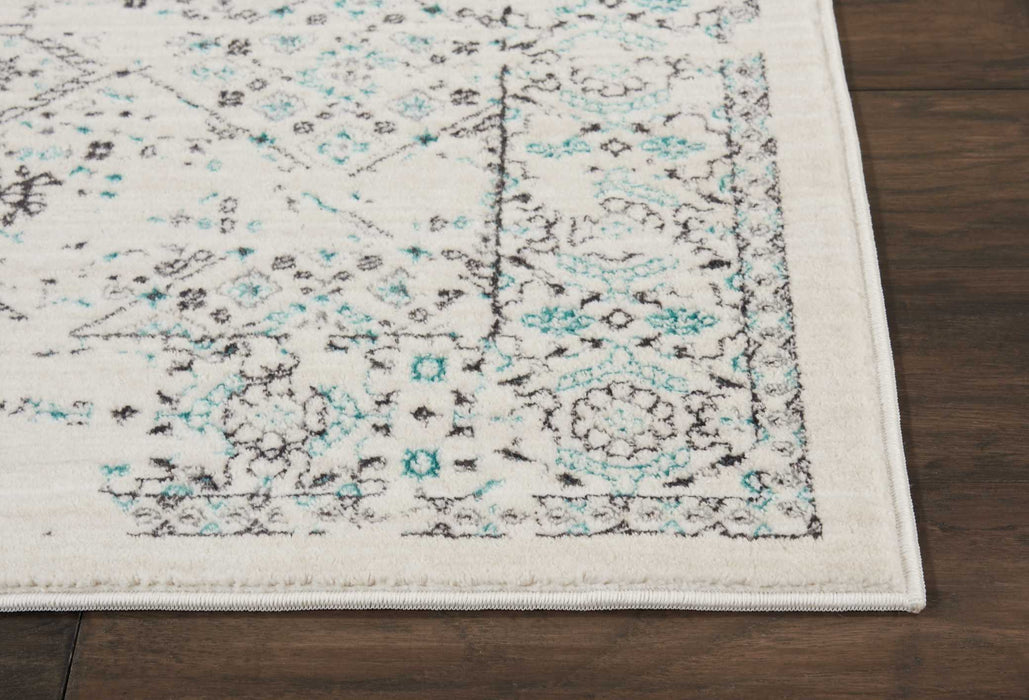 Nourison Silver Screen KI343 Ivory/Teal Area Rug