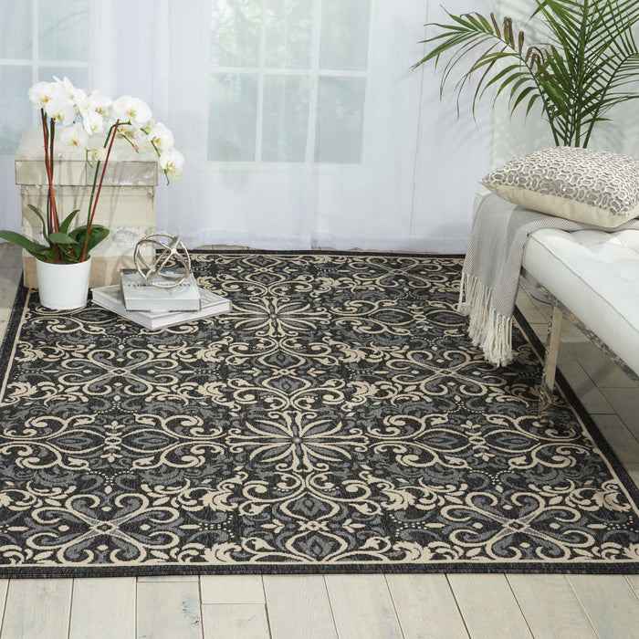 Nourison Caribbean CRB12 Charcoal Area Rug