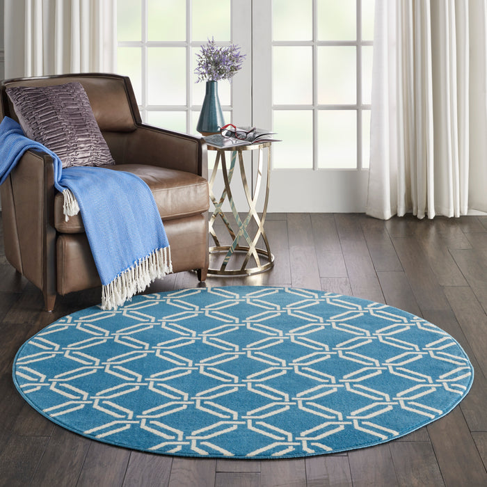 Nourison Jubilant JUB17 Blue Area Rug