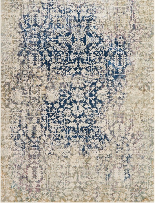 Nourison Fusion FSS12 Cream/Blue Area Rug