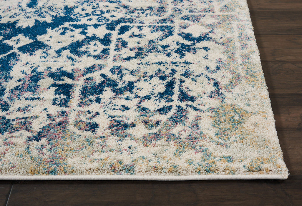 Nourison Fusion FSS12 Cream/Blue Area Rug