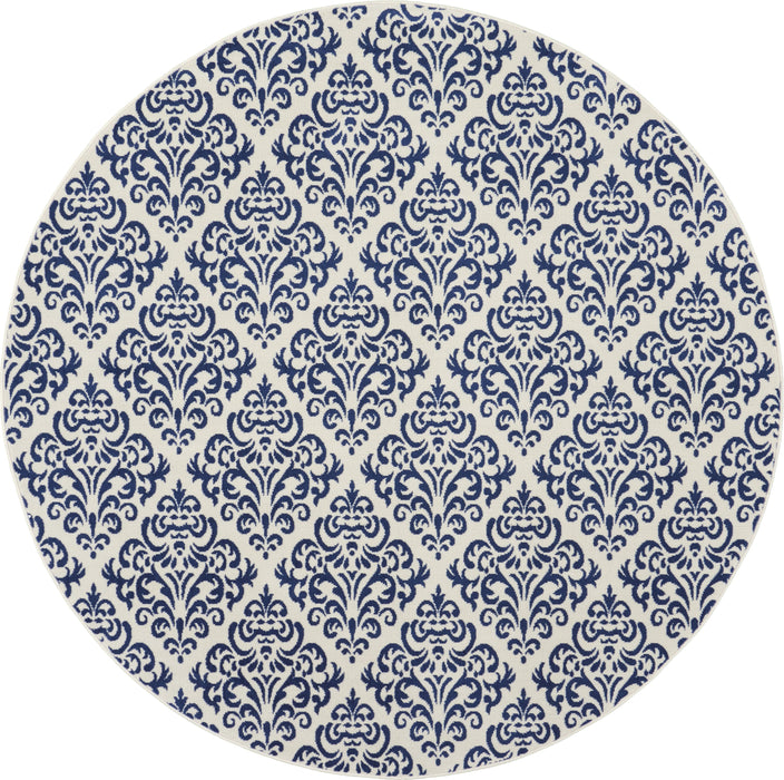 Nourison Grafix GRF06 White/Blue Area Rug