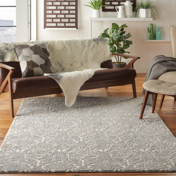 Nourison Sahara KI390 Ivory/Platinum Area Rug